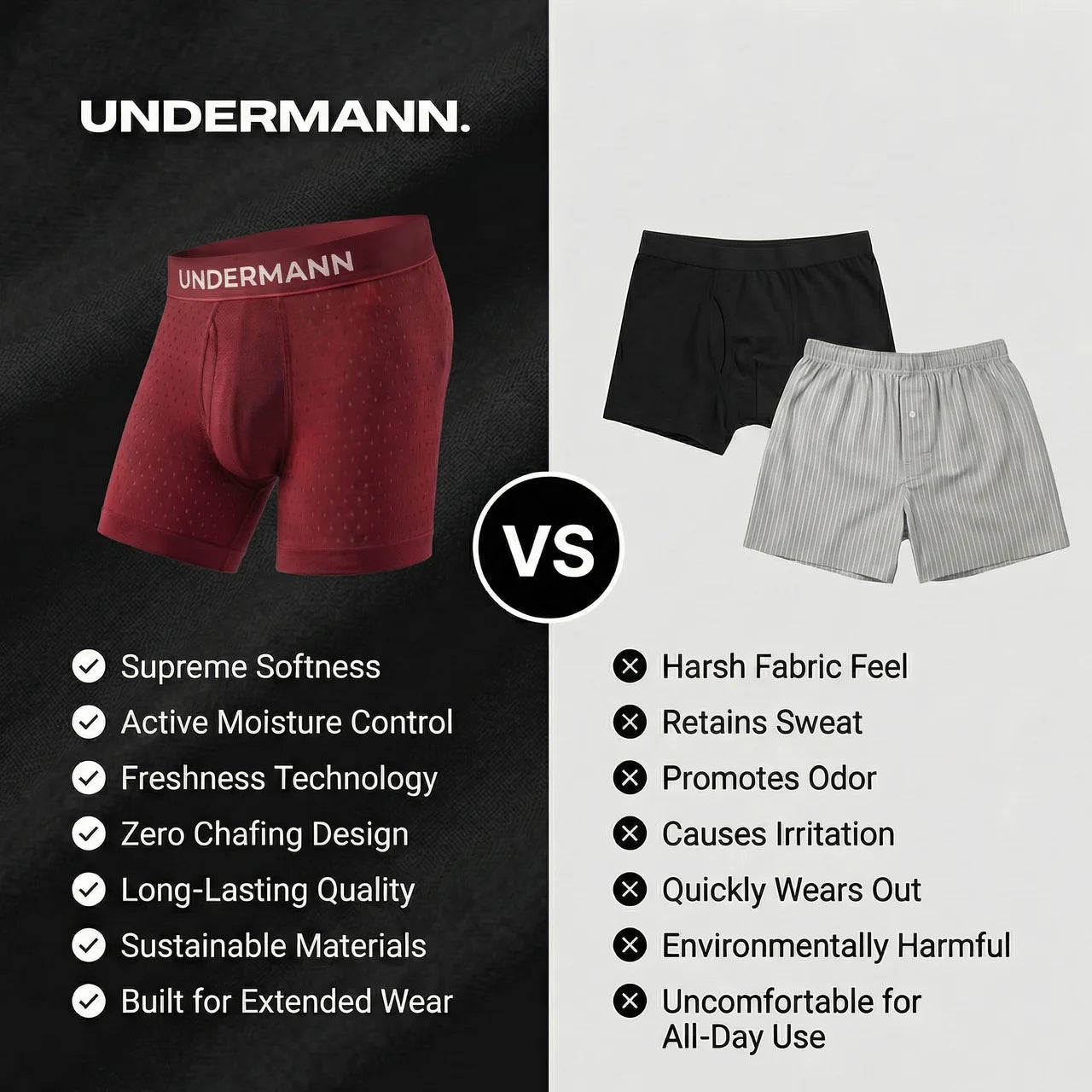 UNDERMANN Bamboo Boxers | All-Day Comfort